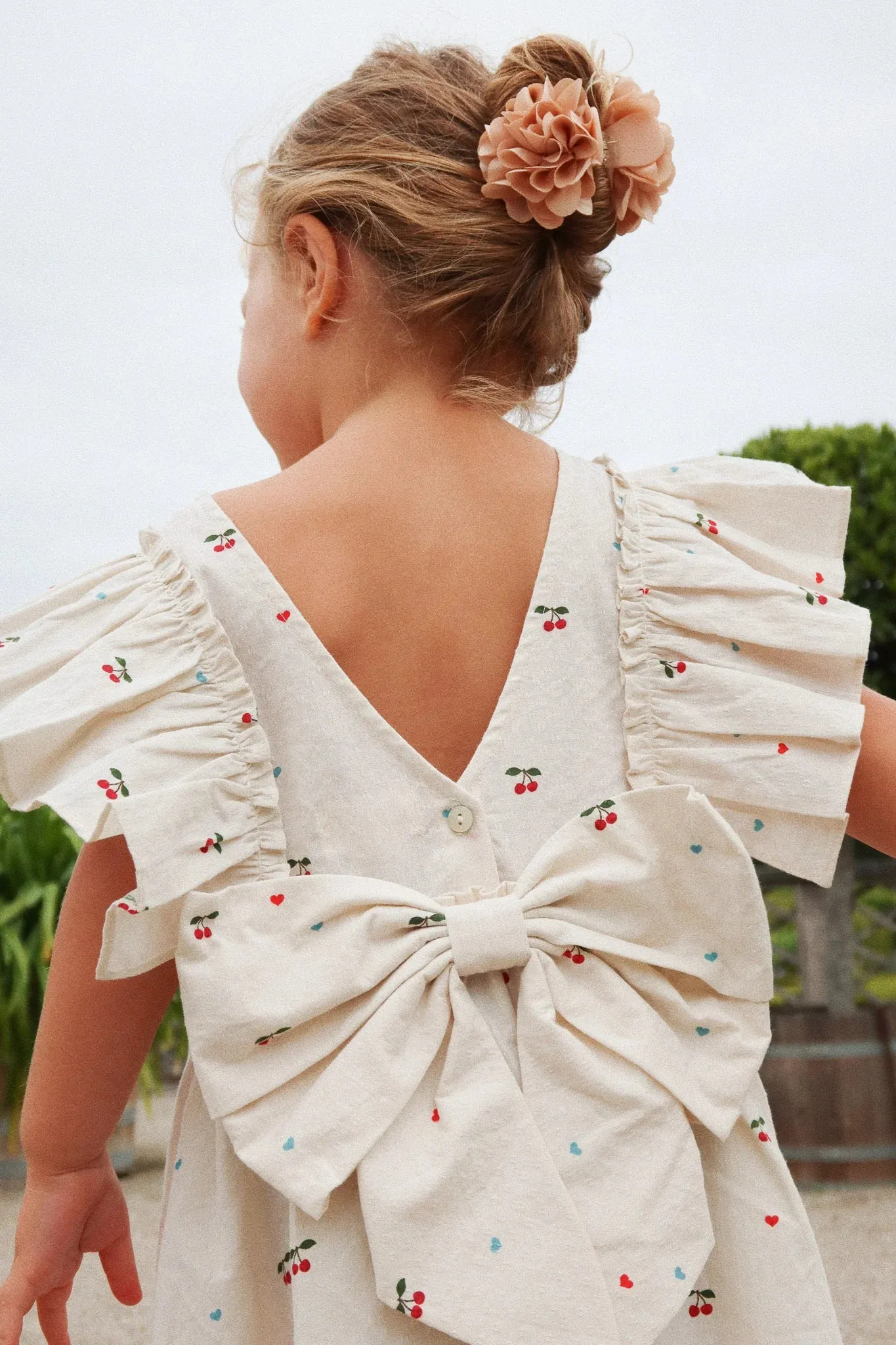 EVIA BOW DRESS - CHERRY COEUR