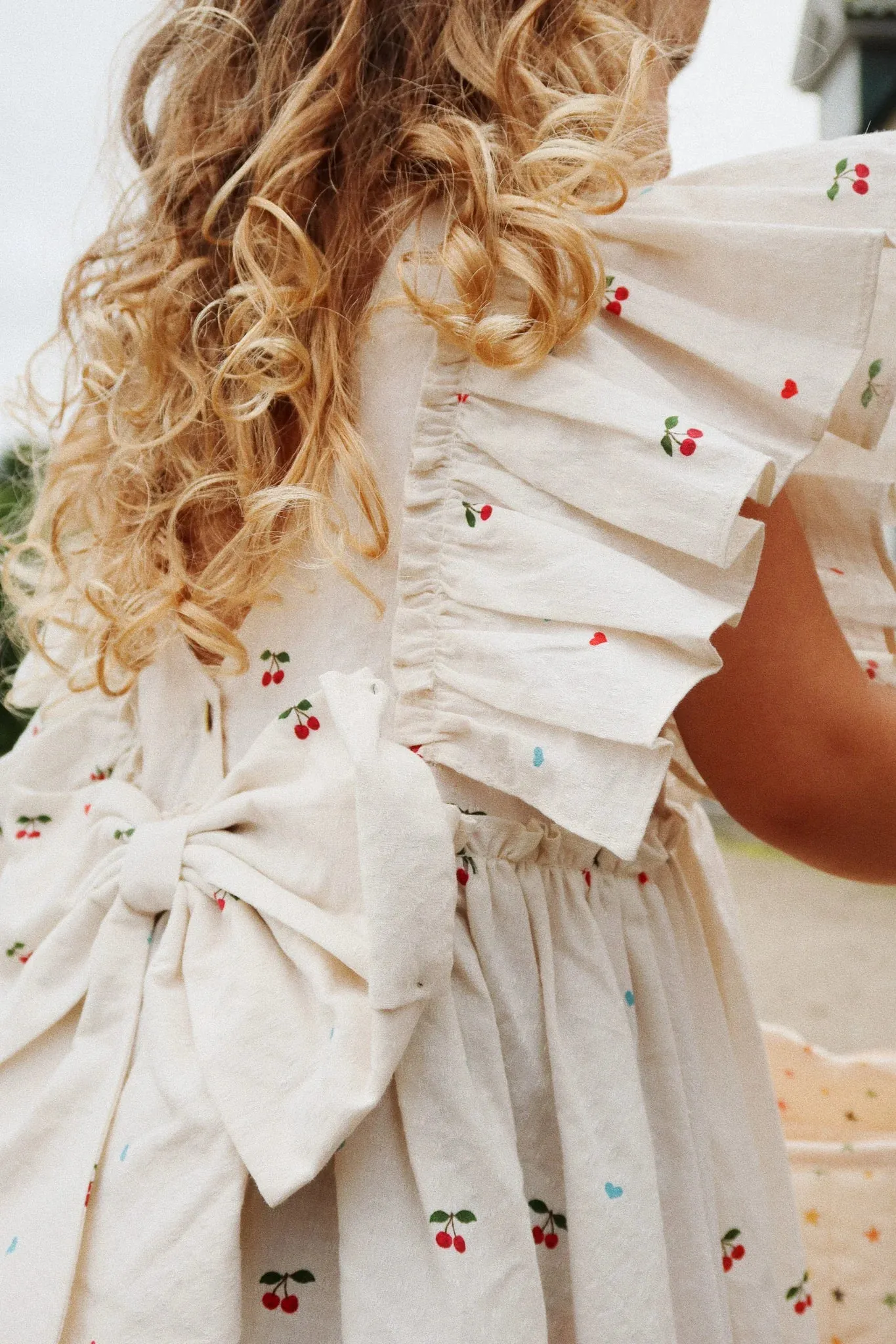 EVIA BOW DRESS - CHERRY COEUR