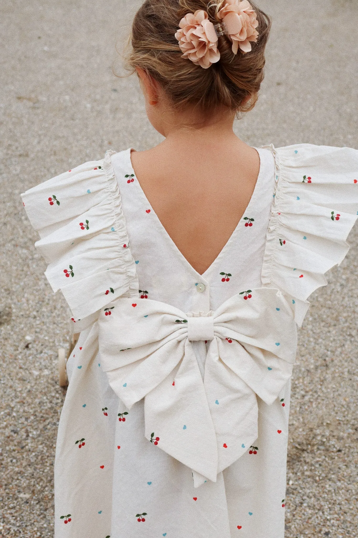 EVIA BOW DRESS - CHERRY COEUR