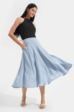 Eyelet Midi Skirt