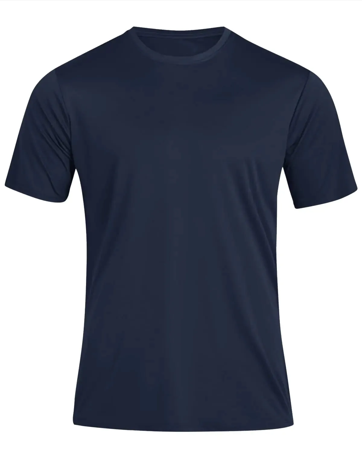 FASKUNOIE Mens Hiking Shirt UPF 50  Rashguard Lightweight Quick Dry Sun Protection Outdoor Athletic Running Fishing T Shirts Navy Blue