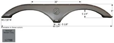 Fender Skirt for Evergreen-Tandem Axle, Midnight Metallic Gray