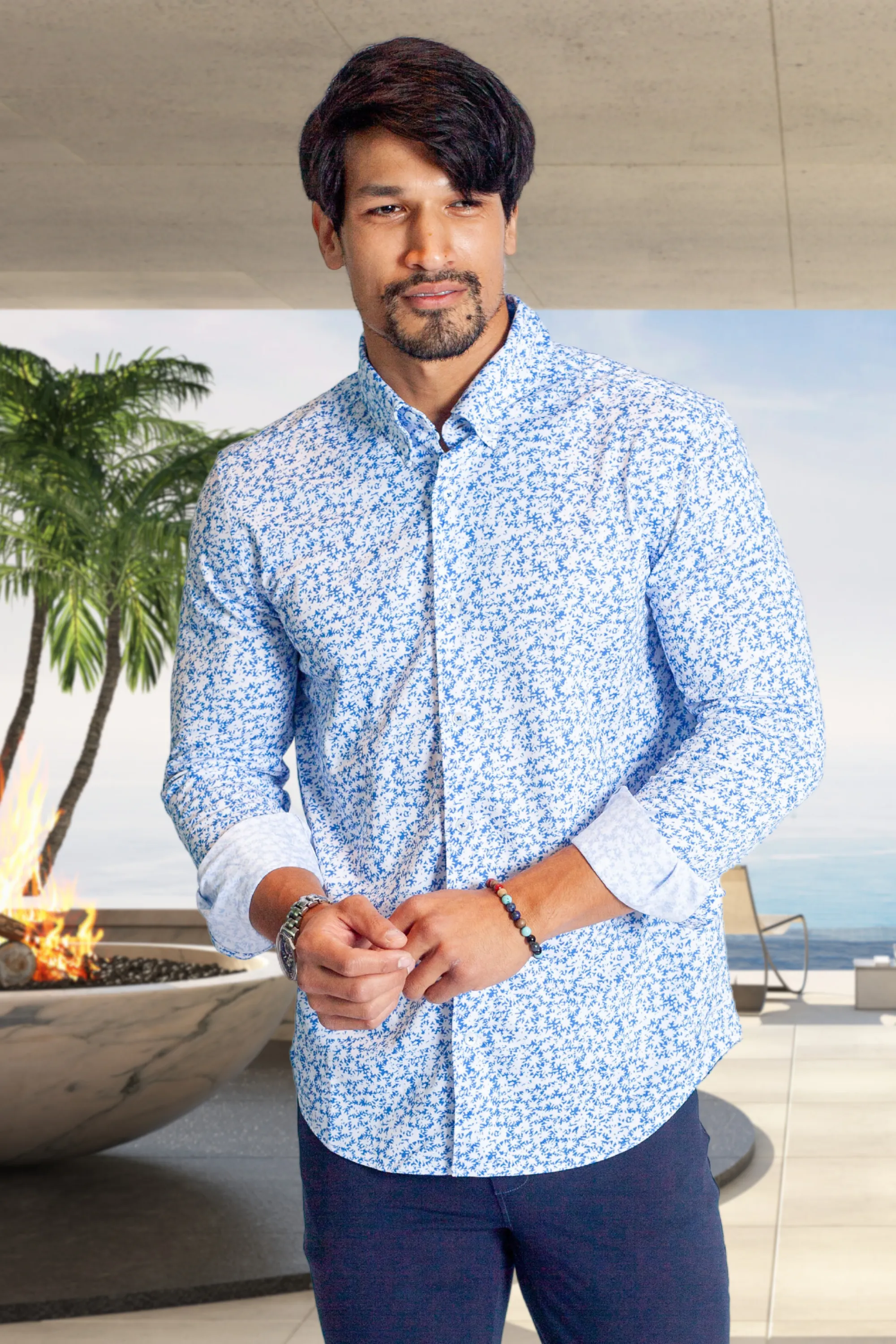 Five-O Floral Long Sleeve Tech Shirt