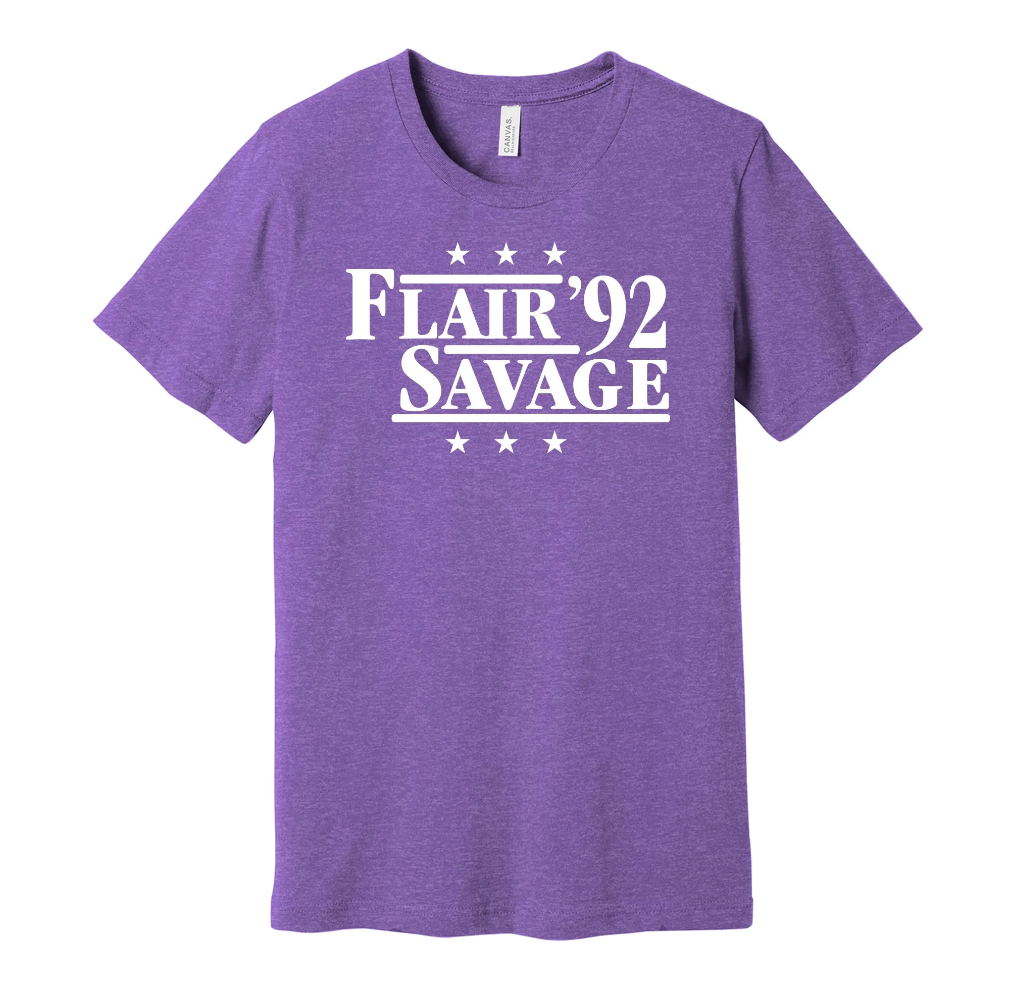 Flair & Savage '92 - Wrestling Legends Political Campaign Parody T-Shirt - Hyper Than Hype Shirts