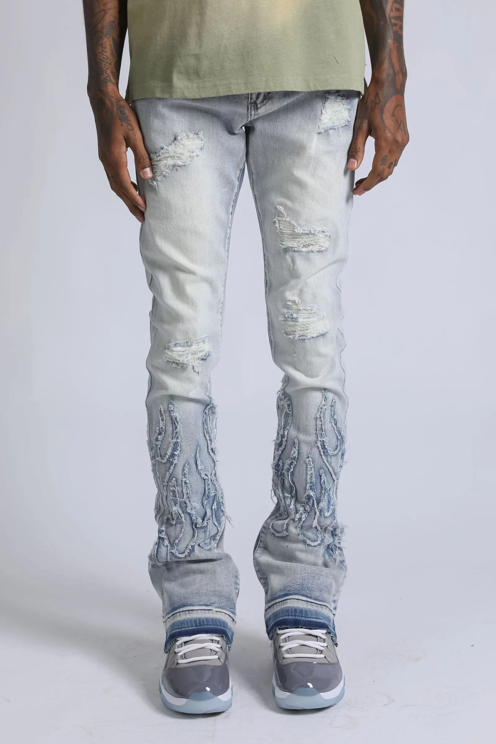 Flames Jean - Light Wash