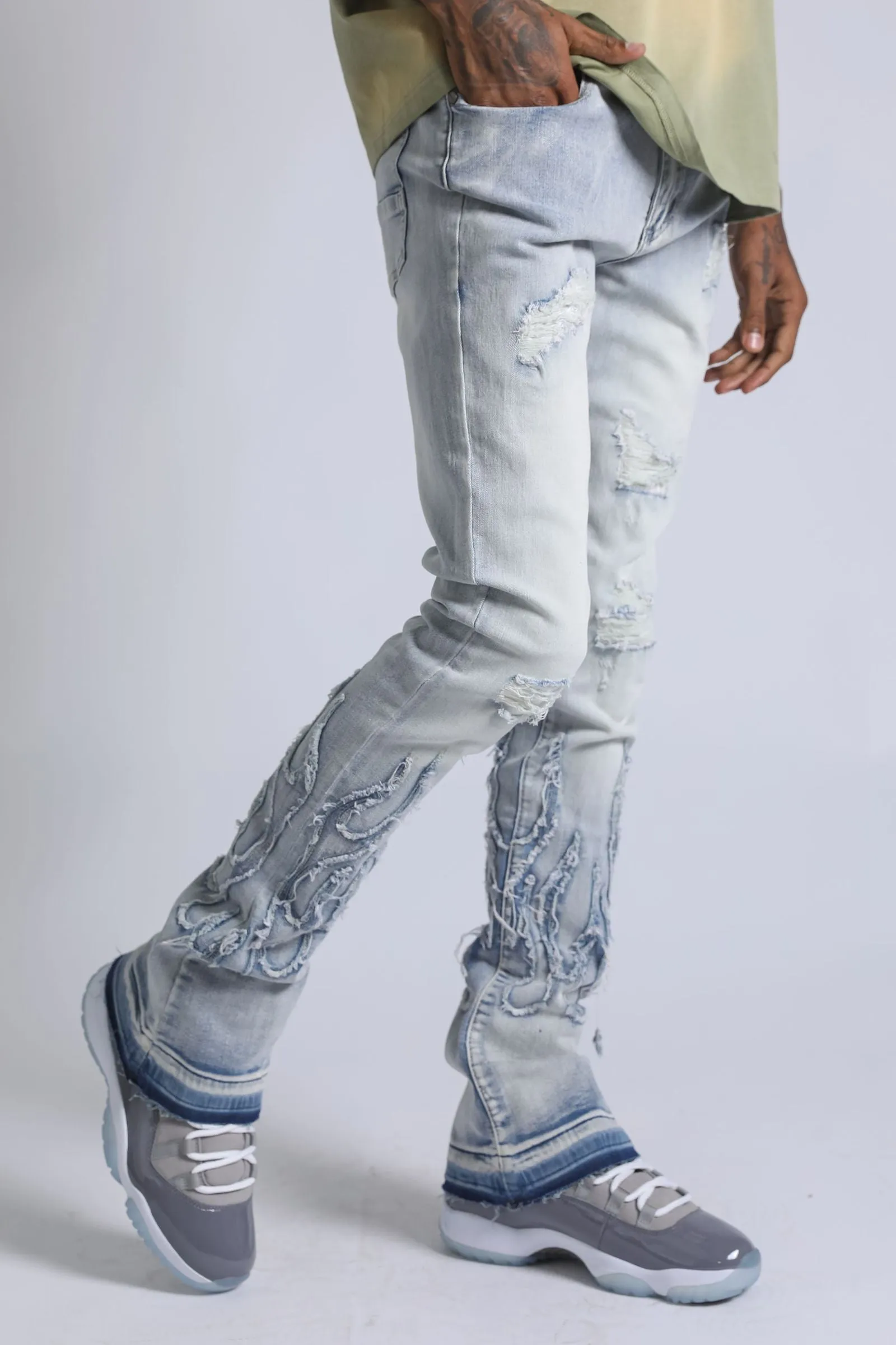 Flames Jean - Light Wash