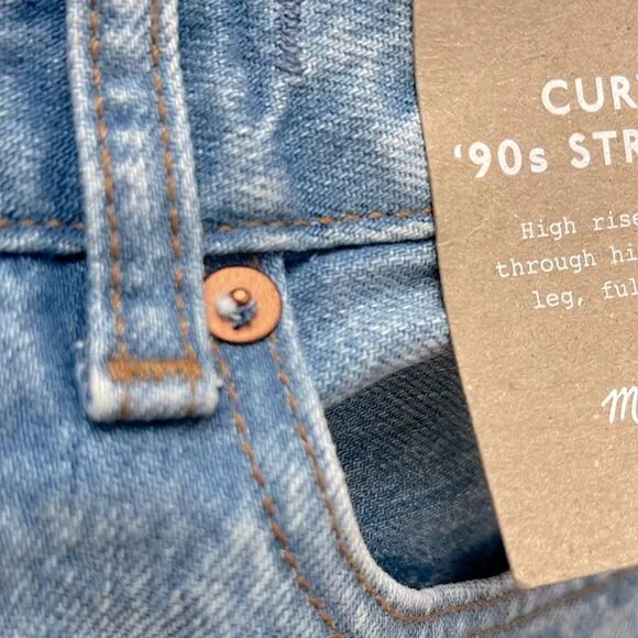 *Flaw - Small Hole Back Pocket* Madewell NWT Petite Curvy 90s Straight Jeans 24P