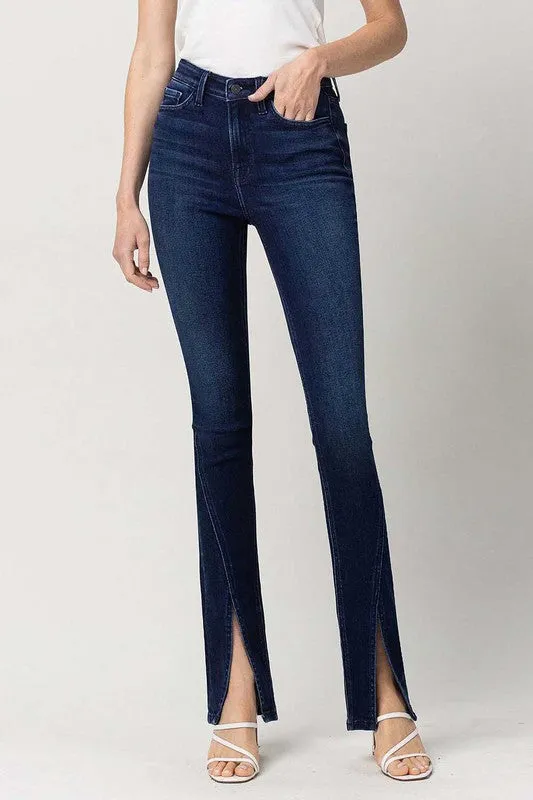 Flying Monkey High Rise Slim Straight W/Slit Jeans