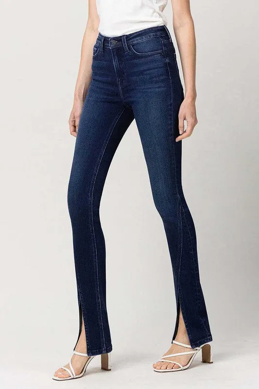Flying Monkey High Rise Slim Straight W/Slit Jeans
