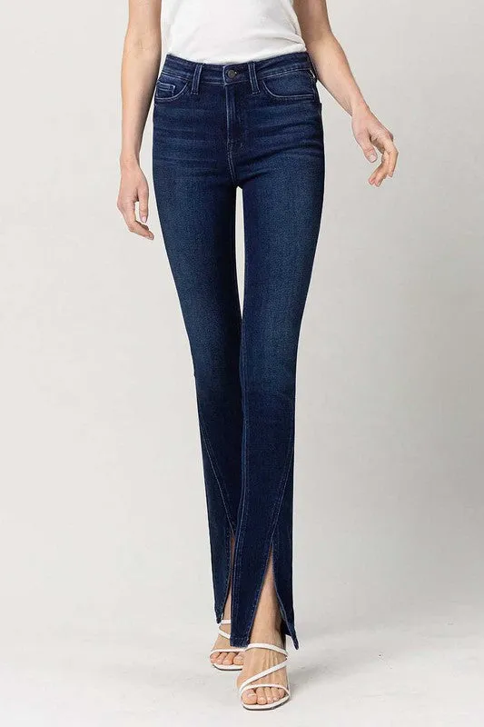 Flying Monkey High Rise Slim Straight W/Slit Jeans
