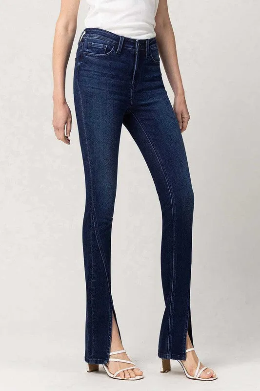 Flying Monkey High Rise Slim Straight W/Slit Jeans