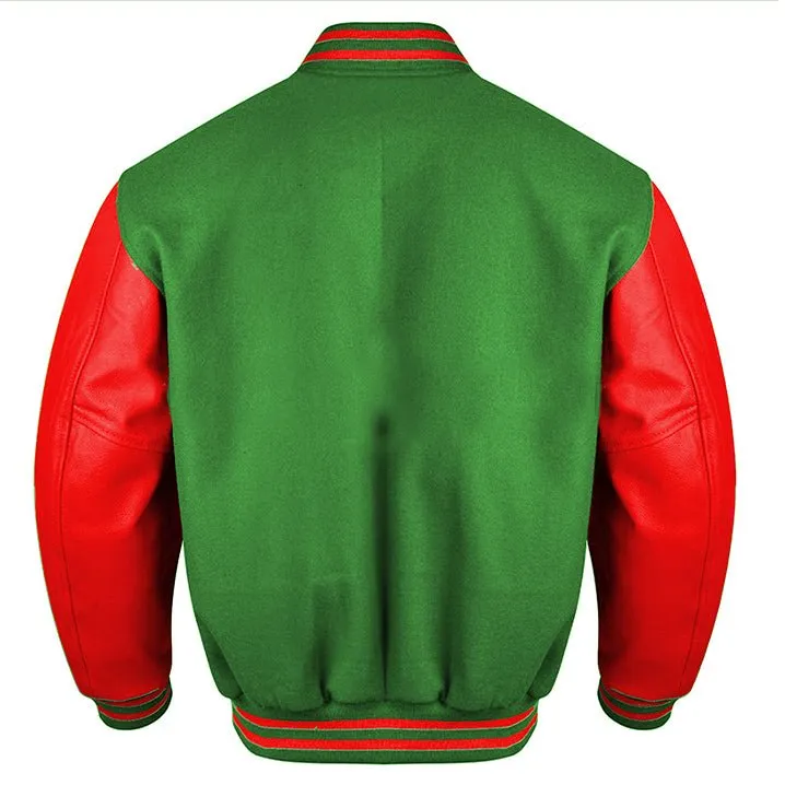 Forest Varsity Jacket - Green & Red