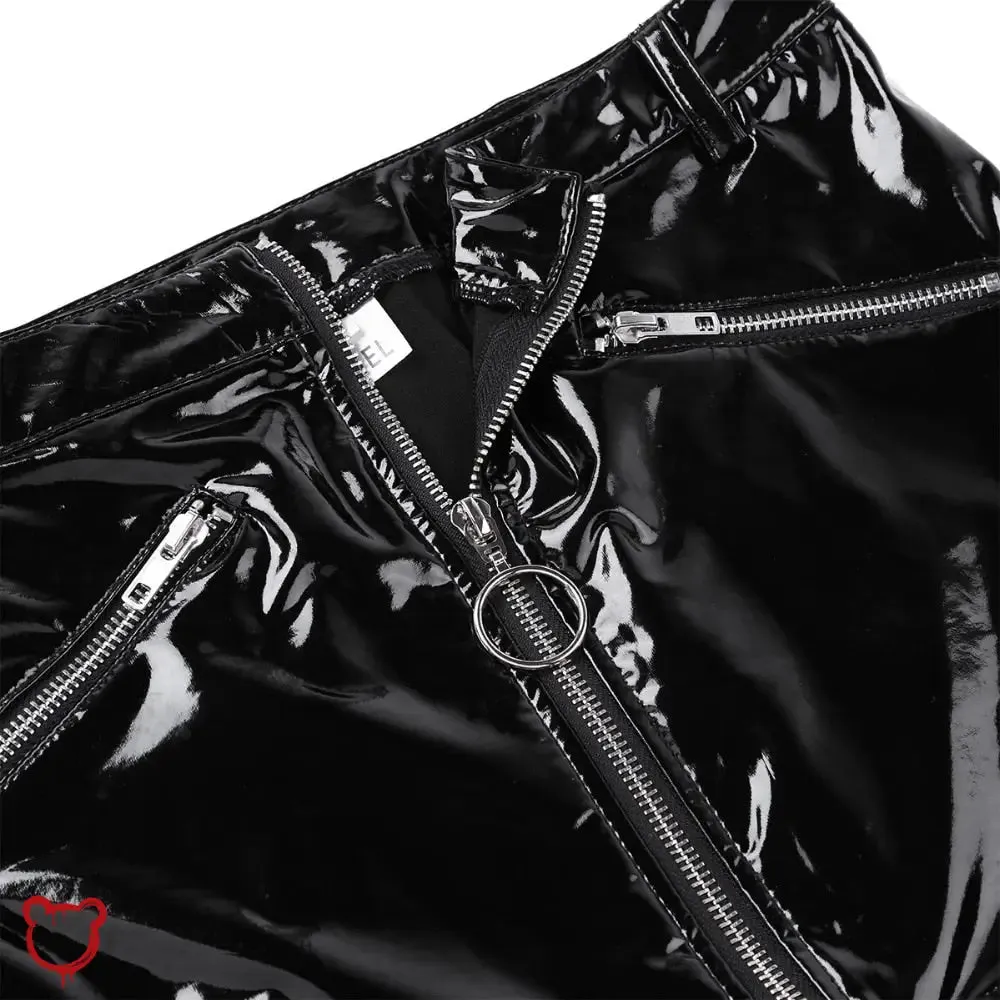 Frankenstein's Wet Look Mini Skirt