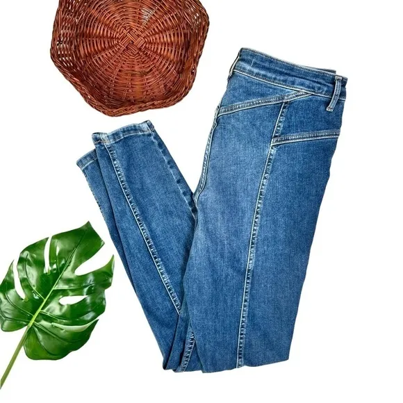 Free People We The Free Riley Seamed Cropped Ankle Length Skinny Jeans Size 30
