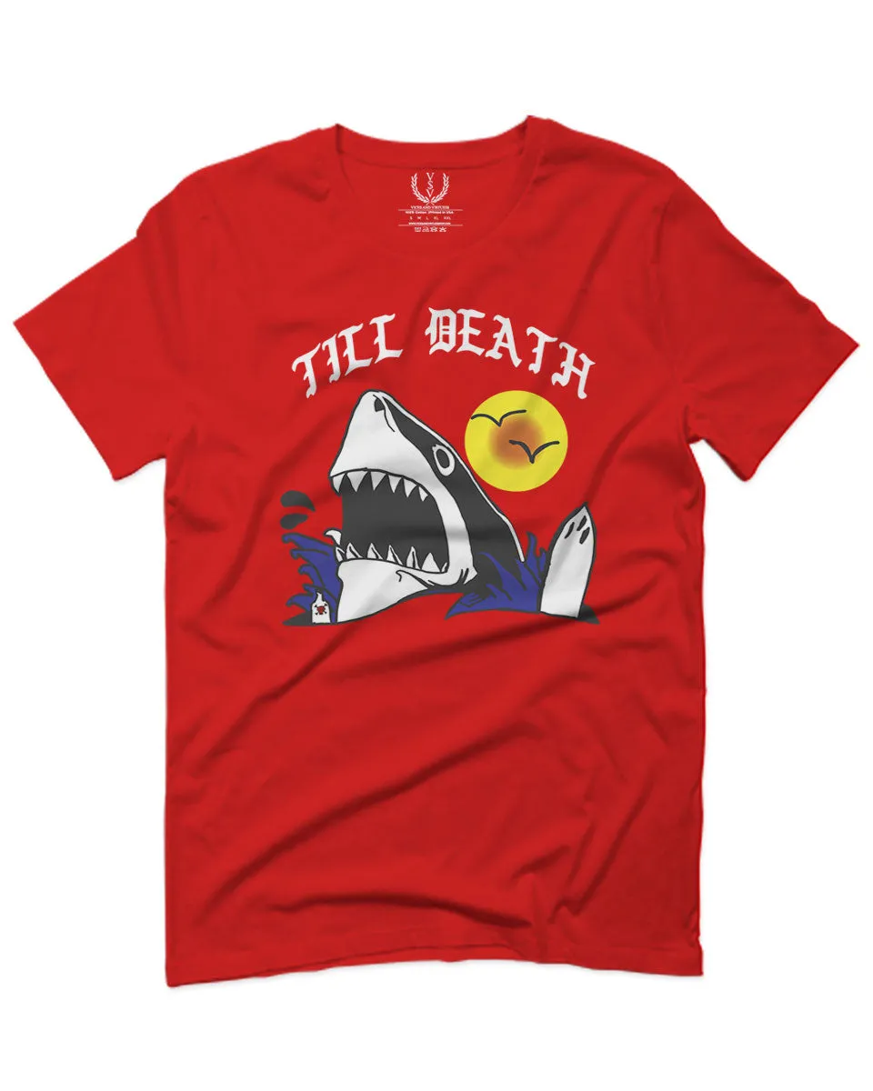 Front Shark Summer Vibe Cool Graphic Surf Till Death Society For men T Shirt