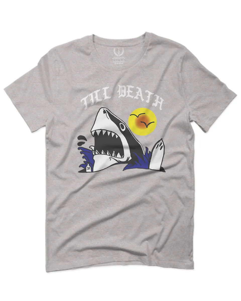 Front Shark Summer Vibe Cool Graphic Surf Till Death Society For men T Shirt