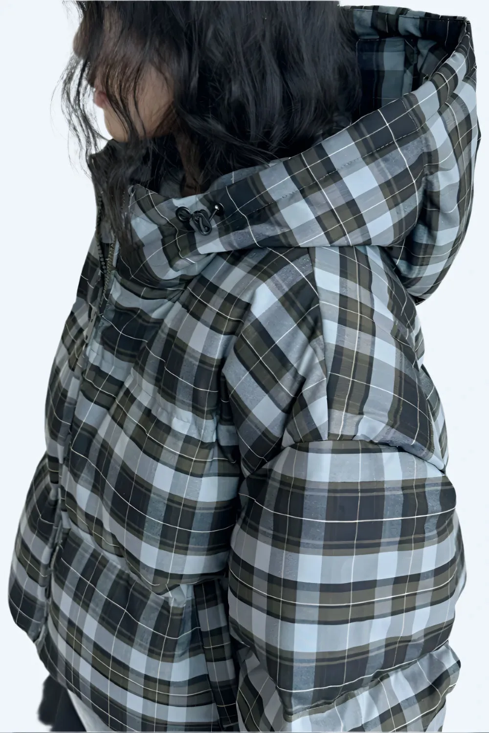 Frosted Sky Plaid Parka