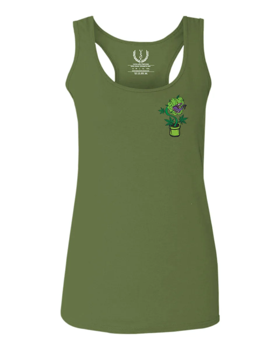 Funny 420 Stoned Day Weed Marijuana Kush Pot Leaf Cannabis Plant  women's Tank Top sleeveless Racerback
