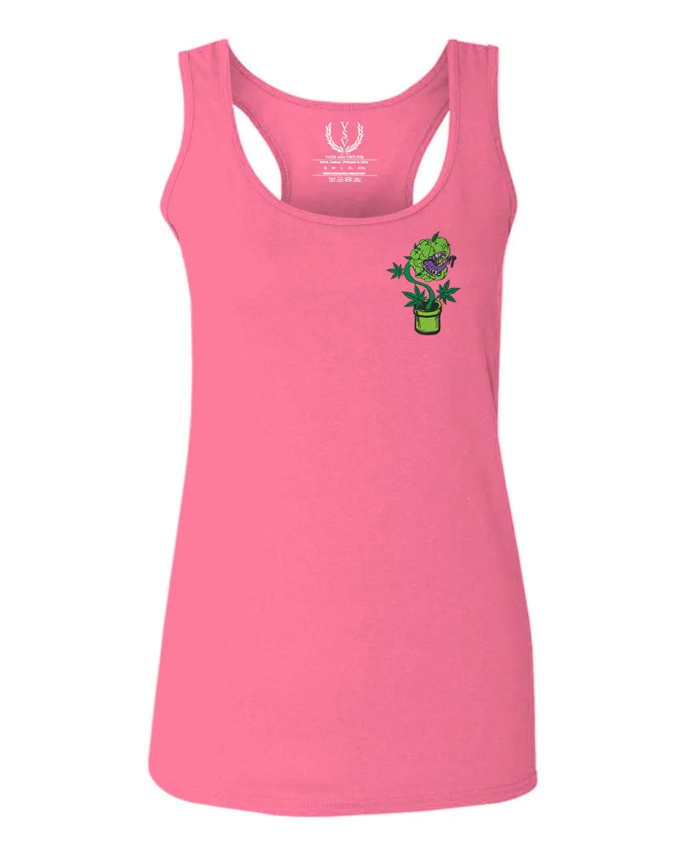 Funny 420 Stoned Day Weed Marijuana Kush Pot Leaf Cannabis Plant  women's Tank Top sleeveless Racerback