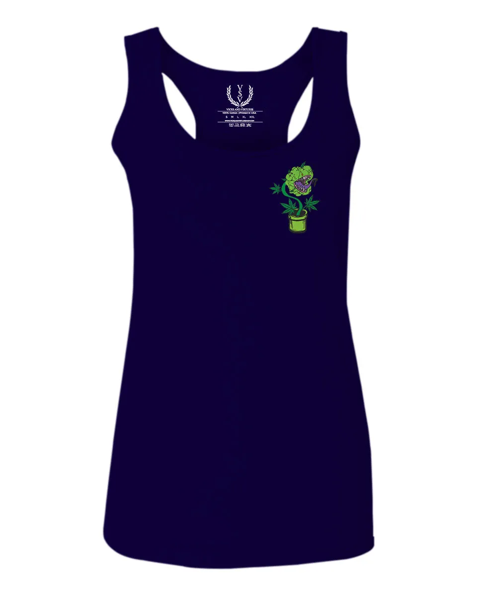 Funny 420 Stoned Day Weed Marijuana Kush Pot Leaf Cannabis Plant  women's Tank Top sleeveless Racerback