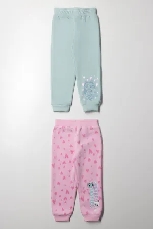 Gabby's Dollhouse 2 Pack Trackpants Light Green And Pink