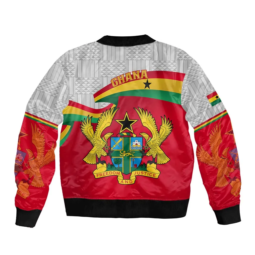 Ghana Independence Day Bomber Jacket Gana Map Happy 67 Years Anniversary LT14