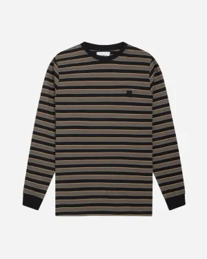 Gibs Stripe L/S Tee - Black