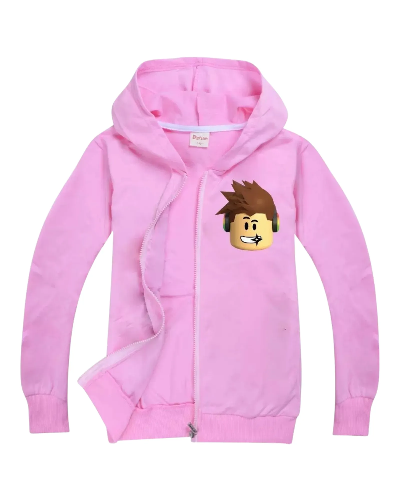 Girls' Pink Zip-Up Roblox Hoodie Jacket