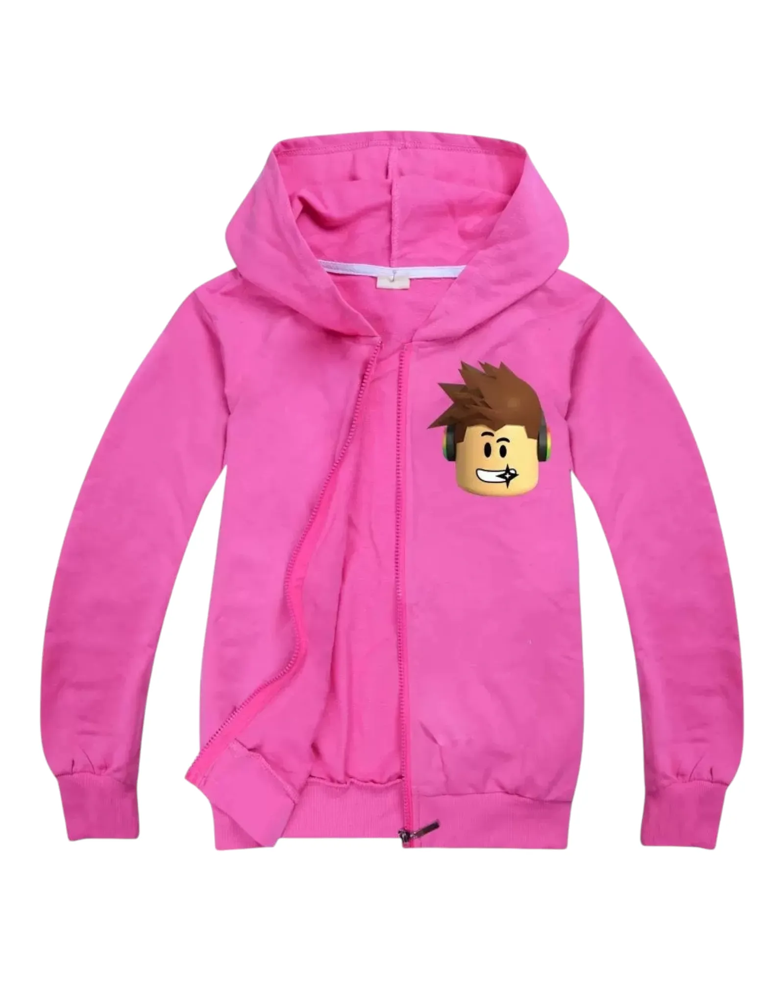 Girls' Pink Zip-Up Roblox Hoodie Jacket