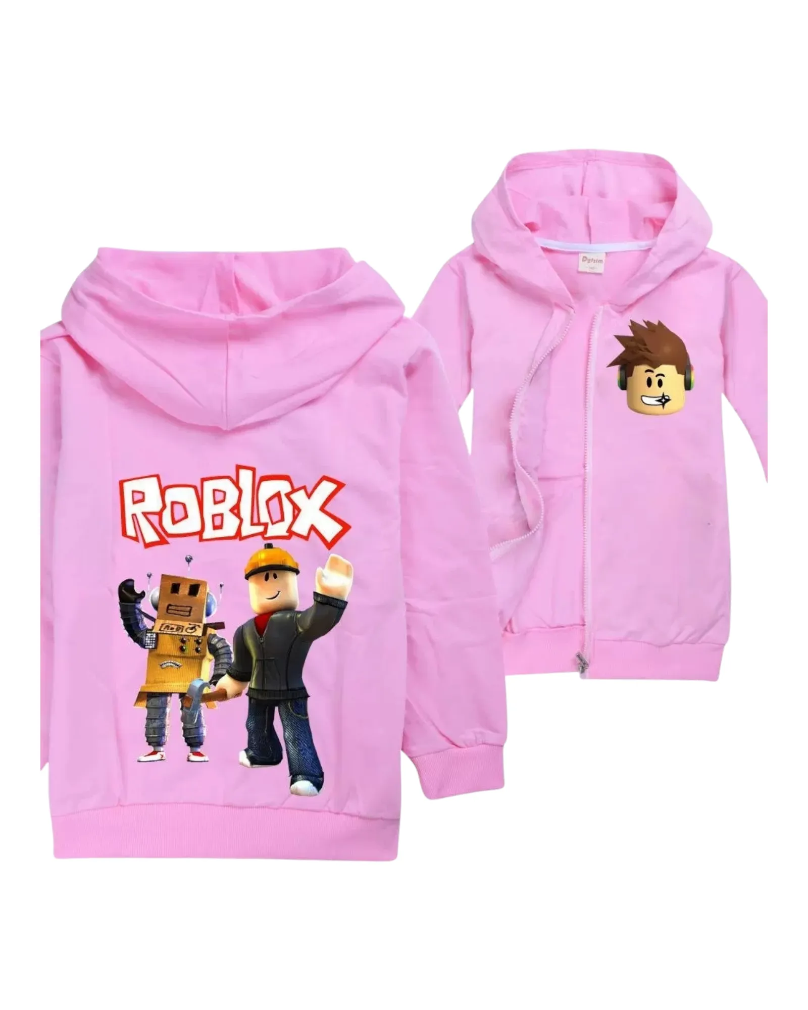 Girls' Pink Zip-Up Roblox Hoodie Jacket
