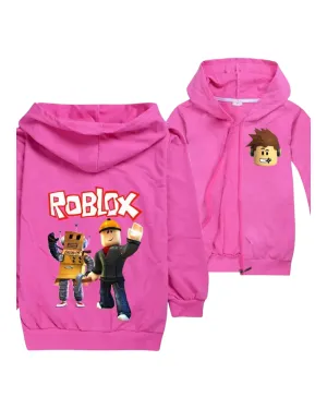 Girls' Pink Zip-Up Roblox Hoodie Jacket