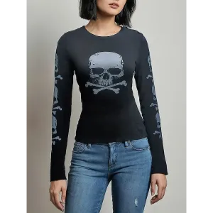 Gothic Full Zip Y2K Style Top for Women in Solid Colors