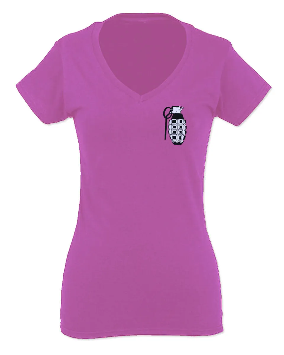 Grenade Guns Second Amendment American Rights Weapons For Women V neck fitted T Shirt