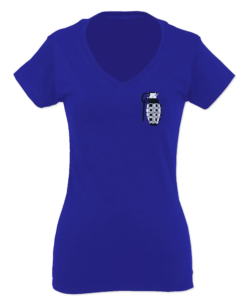 Grenade Guns Second Amendment American Rights Weapons For Women V neck fitted T Shirt
