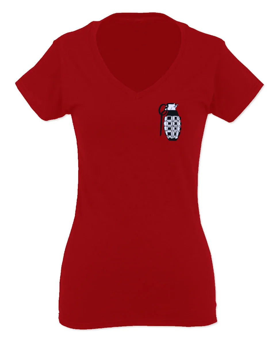 Grenade Guns Second Amendment American Rights Weapons For Women V neck fitted T Shirt