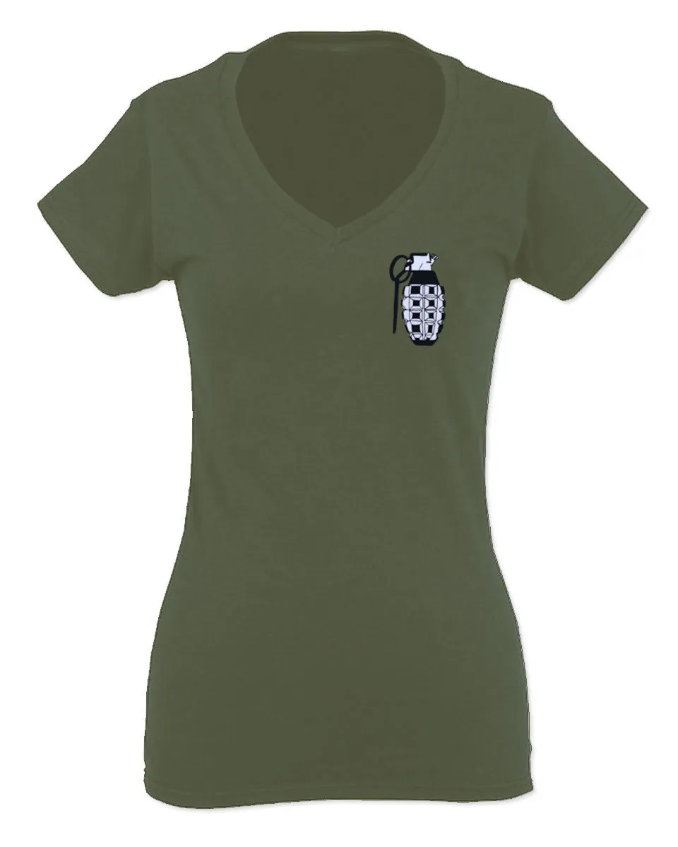 Grenade Guns Second Amendment American Rights Weapons For Women V neck fitted T Shirt