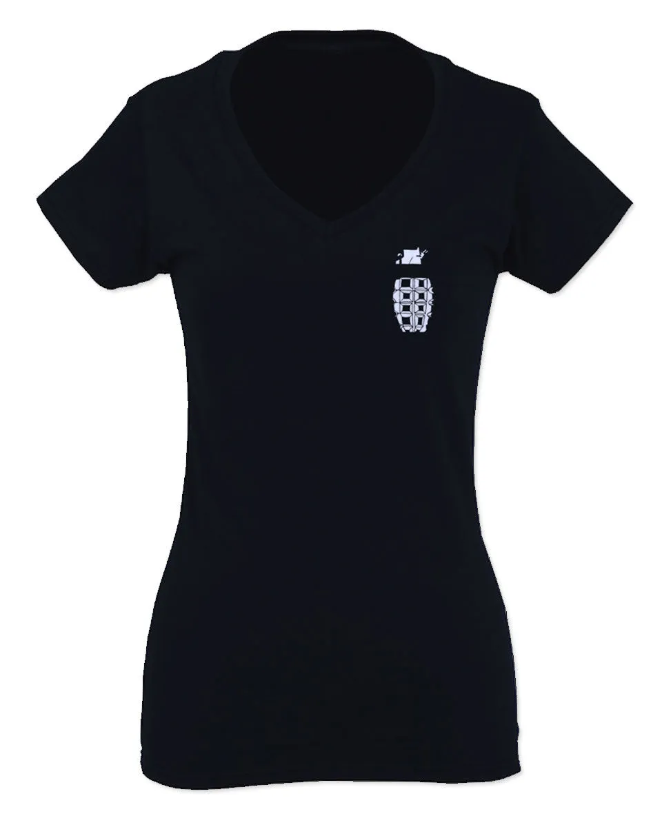 Grenade Guns Second Amendment American Rights Weapons For Women V neck fitted T Shirt