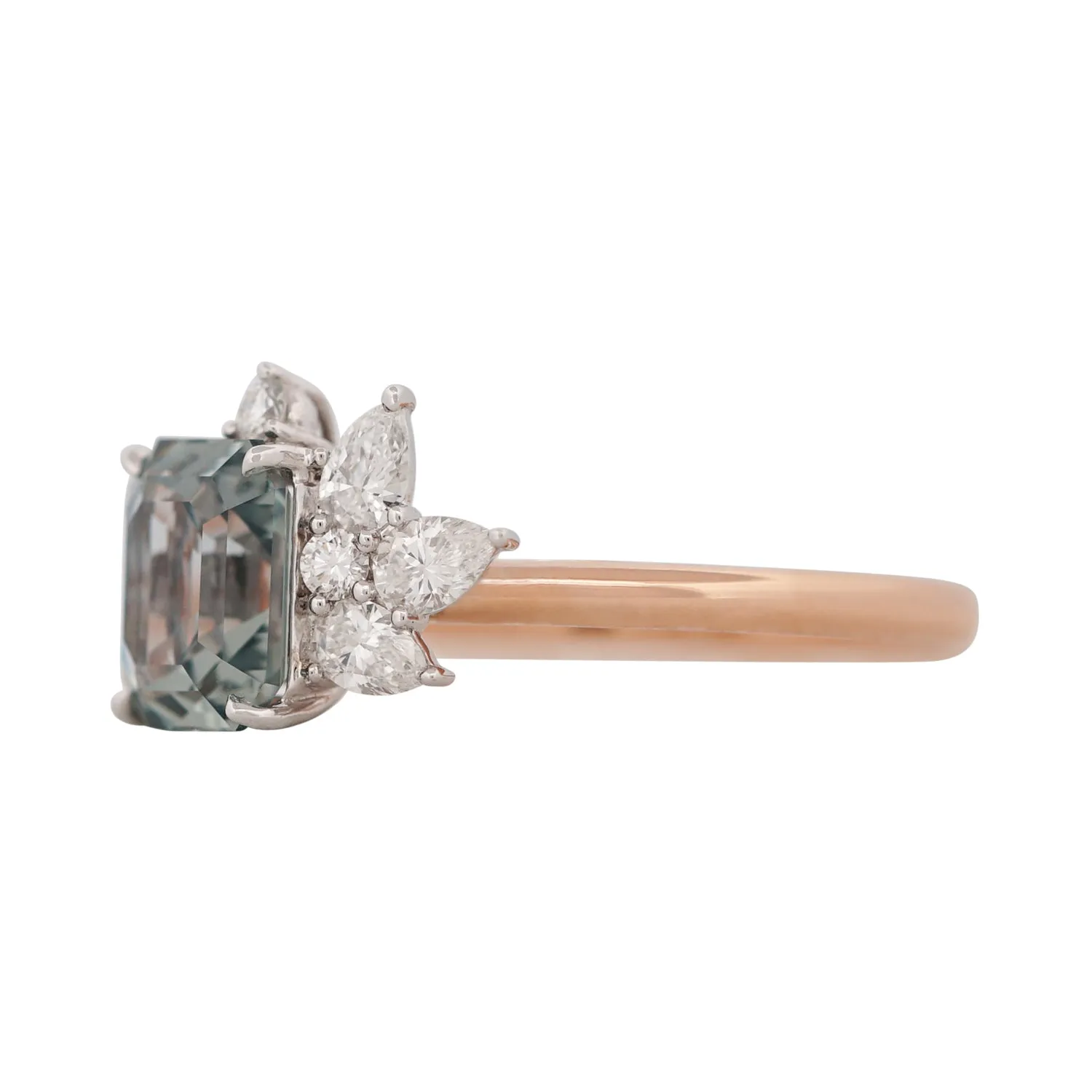 Grey Sapphire and Diamond Peacock Ring