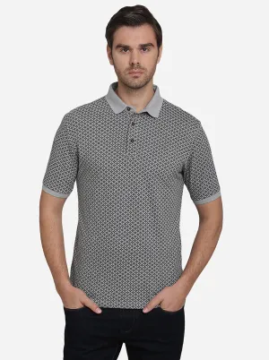 Grey Solid Slim Fit Polo T-Shirt | JadeBlue