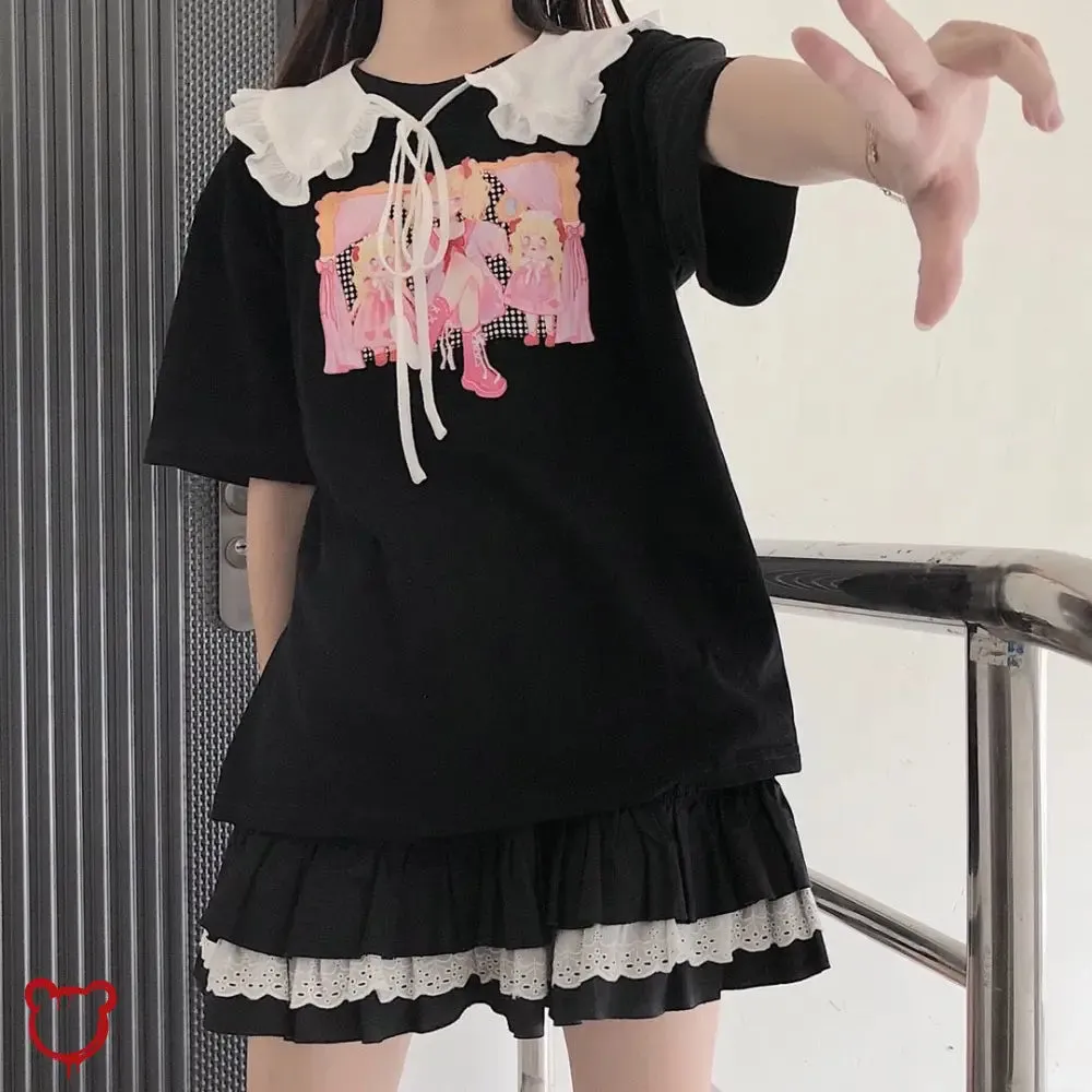 Grunge Ruffle Skirt in Apparition