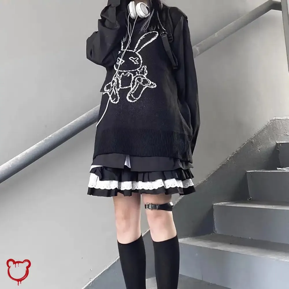 Grunge Ruffle Skirt in Apparition