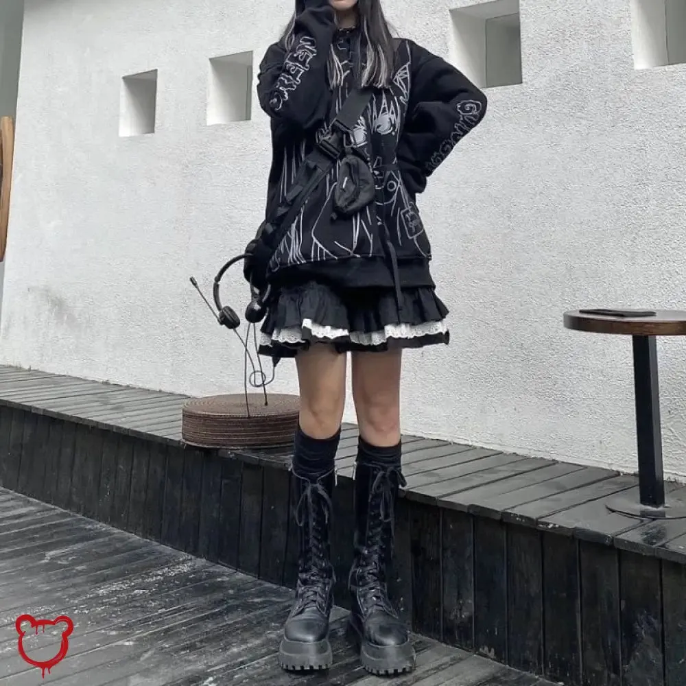 Grunge Ruffle Skirt in Apparition