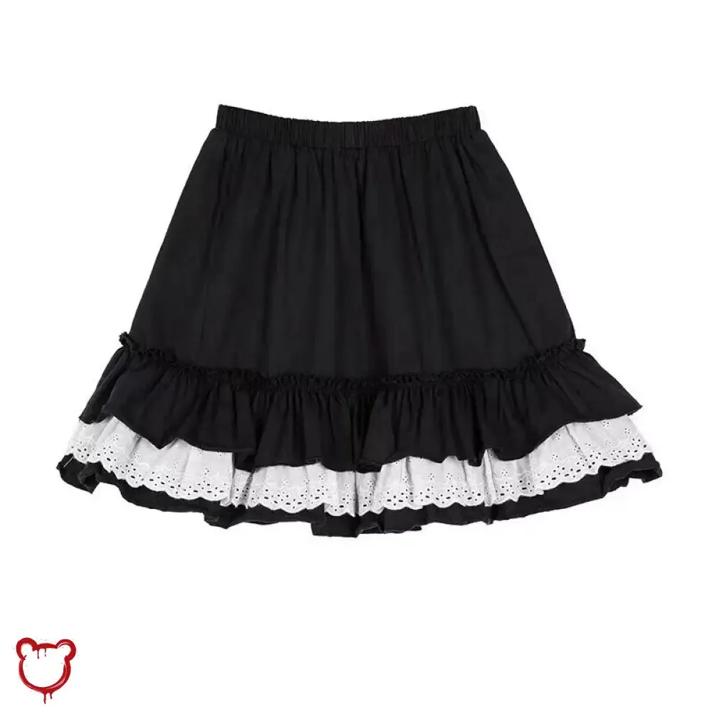 Grunge Ruffle Skirt in Apparition