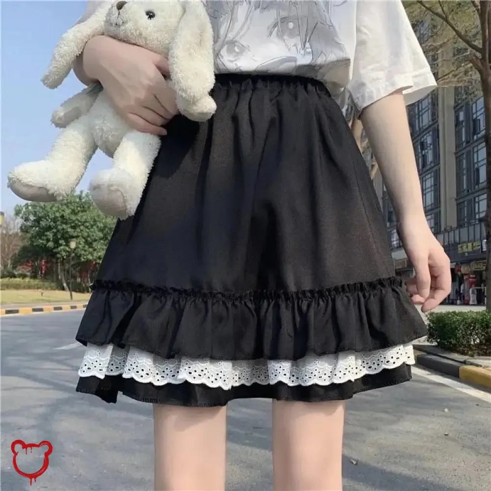 Grunge Ruffle Skirt in Apparition