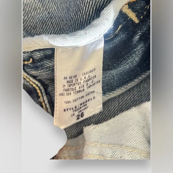 Guess Premium Jeans Women 26 Light Wash Distressed Y2K Low Rise Bootcut Vintage