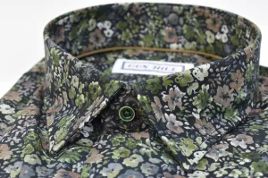 Gun Hill Mens Bale Flower shirt - Olive green