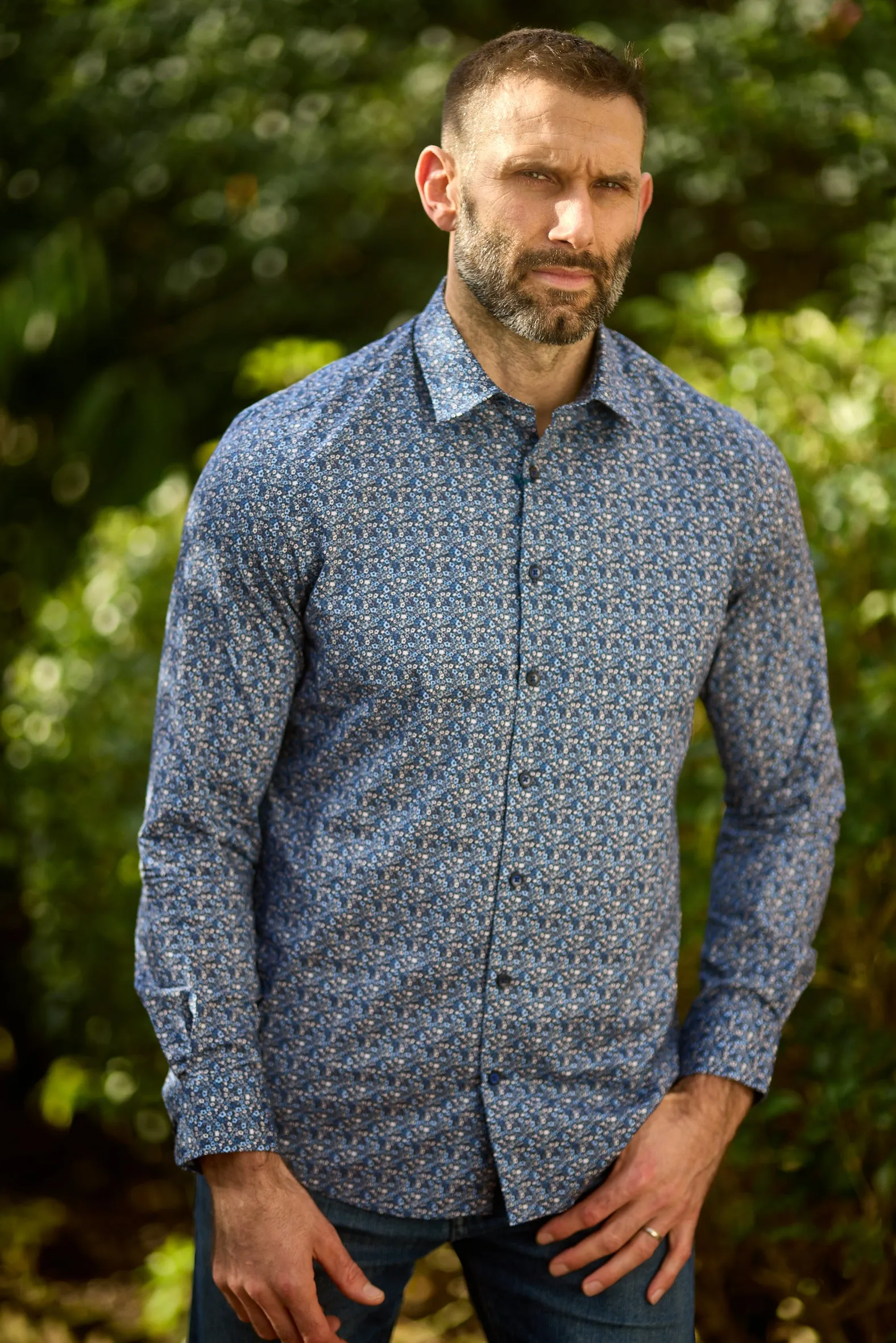 Gun Hill Mens Endeavor Shirt - Blue print