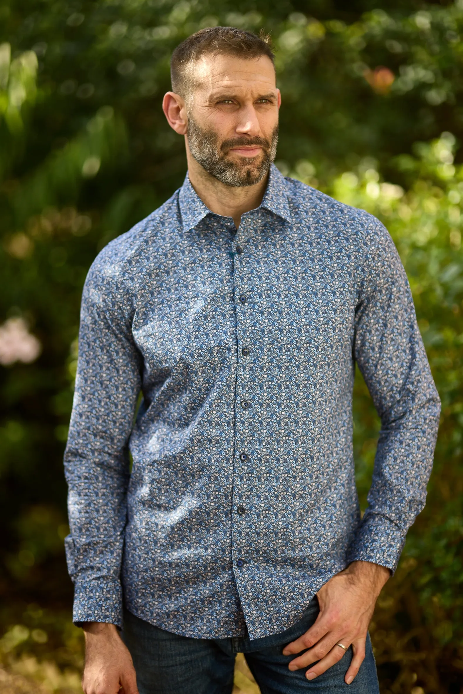 Gun Hill Mens Endeavor Shirt - Blue print