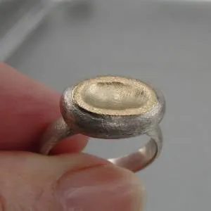 Hadar Designers Handmade 9k Yellow Gold 925 Sterling Silver Ring size 8 () SALE