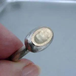 Hadar Designers Handmade 9k Yellow Gold 925 Sterling Silver Ring size 8 () SALE